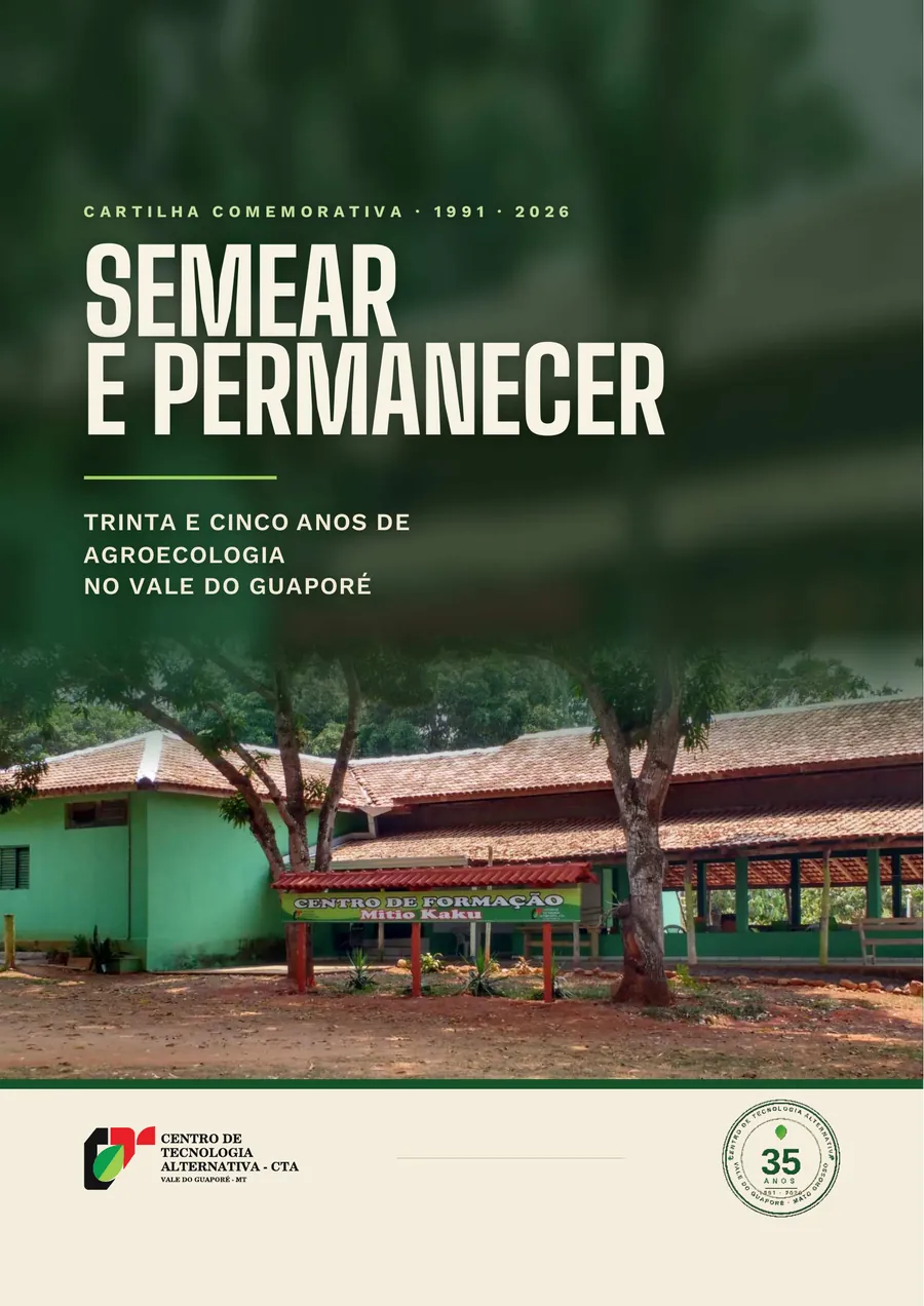 Capa da cartilha Semear e Permanecer, 35 anos do CTA